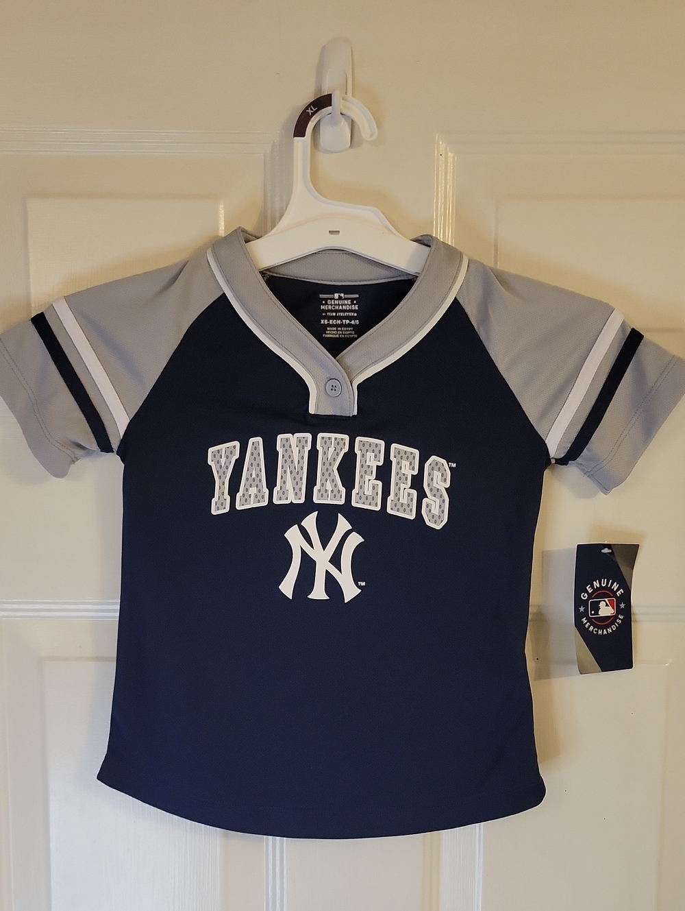 New York Yankees Kids Navy & Gray Baseball Jersey